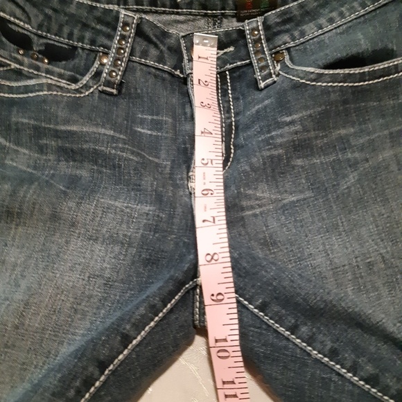 Illegal Capris Cuffed Blue Jeans Size 7 - Picture 7 of 8